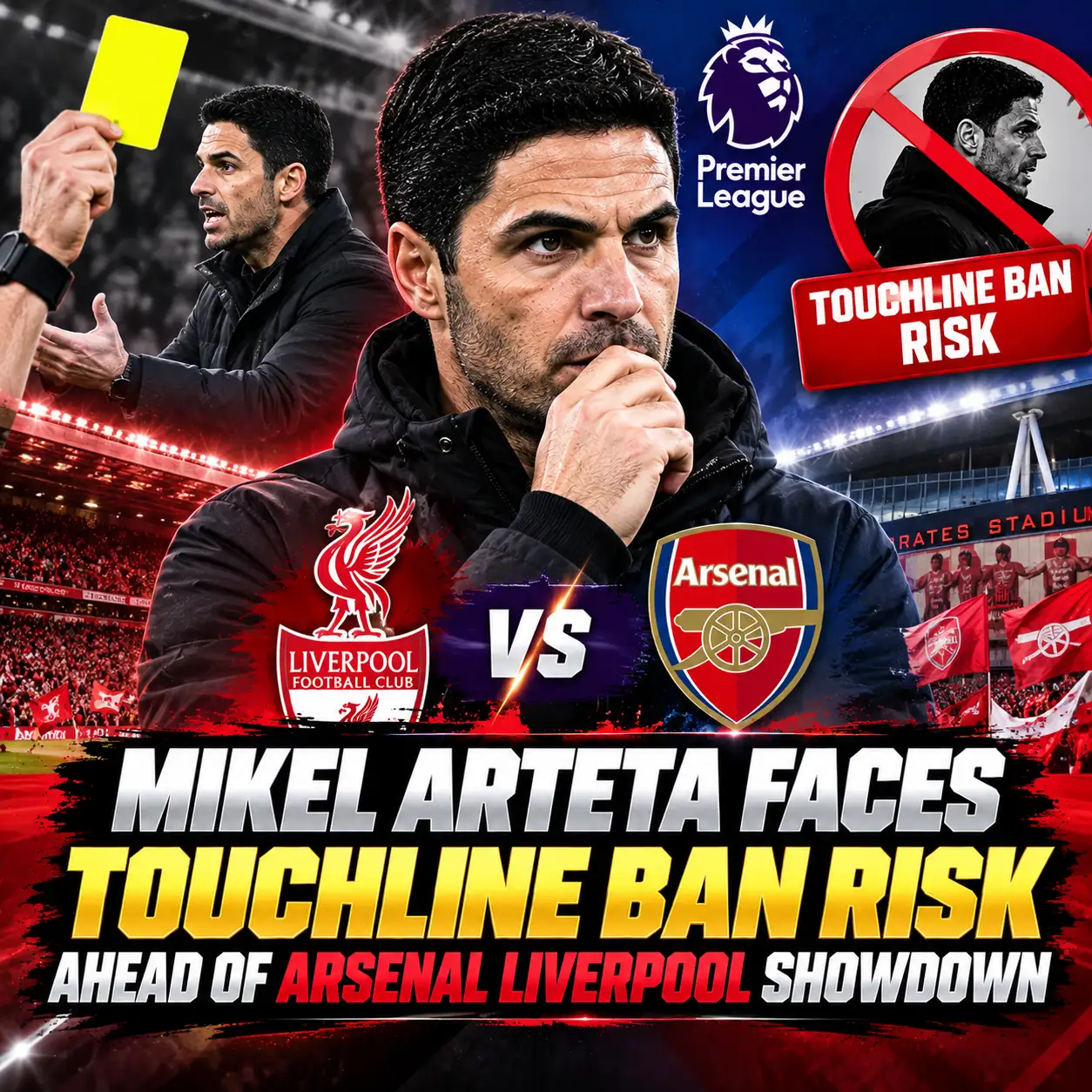 Mikel Arteta Faces Touchline Ban Risk Ahead of Arsenal Liverpool Showdown
